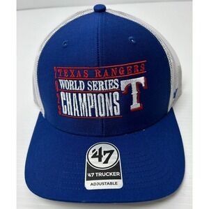 Texas 2023 Rangers World Series Champions 47 Brand Trucker Snapback Hat Cap OSFM